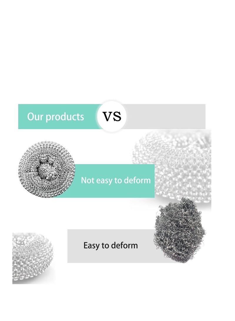 SYOSI 10 Pack Stainless Steel Sponges, Scrubbing Scouring Pad, Steel Wool Scrubber for Kitchens, Bathroom and More - Image 2