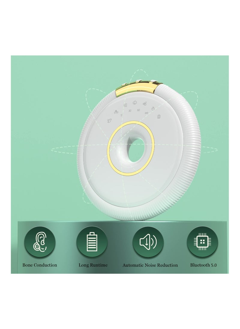 Generic - Noise Machine, Bone Conduction Sound Machine for Sleeping, Portable Sound Machine for Adults and Baby, Rechargeable, Timer, 7 Non-looping Sounds, Bluetooth, for Travel and Gift(1 Pack)(White) - Image 1