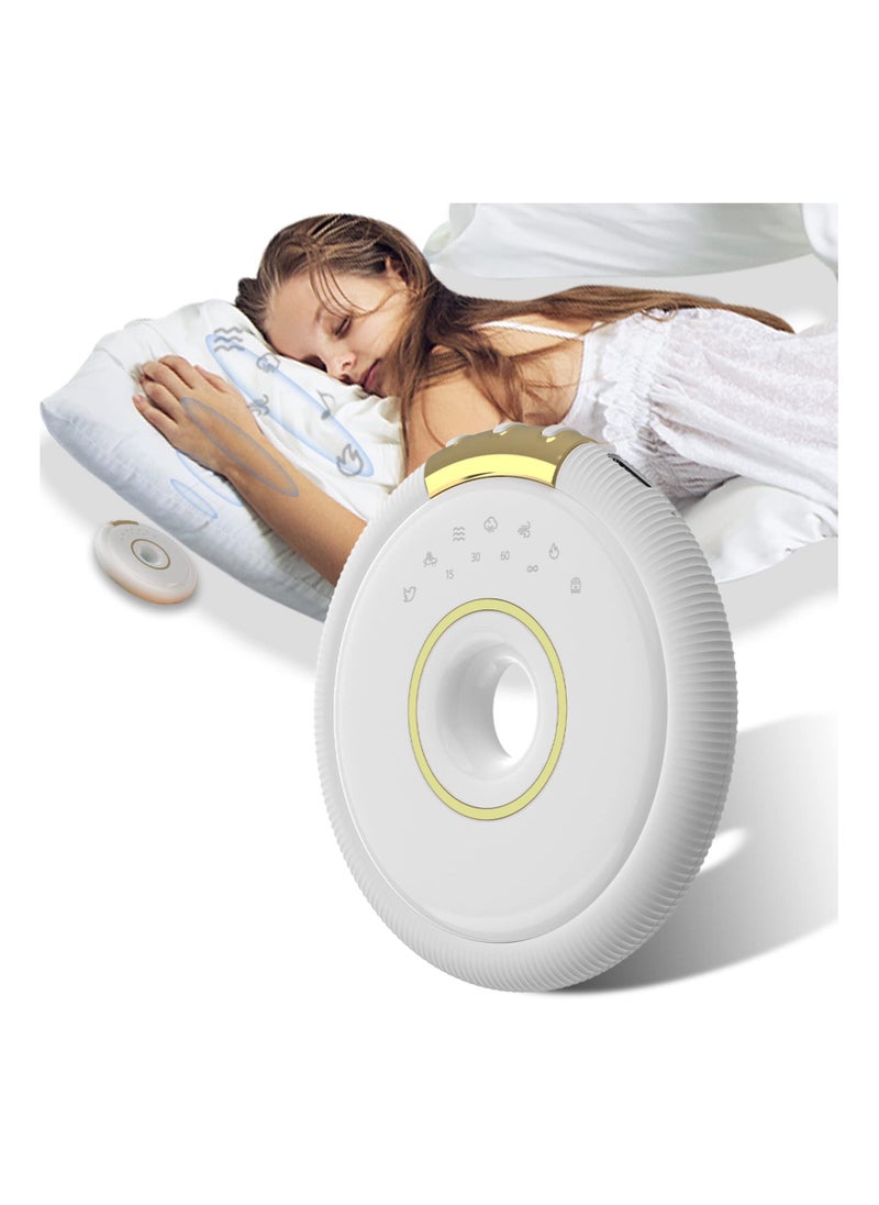 Generic - Noise Machine, Bone Conduction Sound Machine for Sleeping, Portable Sound Machine for Adults and Baby, Rechargeable, Timer, 7 Non-looping Sounds, Bluetooth, for Travel and Gift(1 Pack)(White) - Image 1