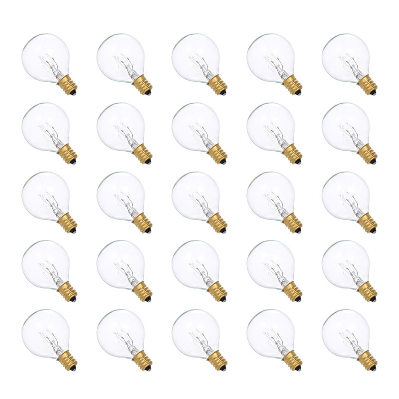 AC230V G40 Globe Tungsten Incandescent B ulb Lamp 25 P ack E12 Base Socket Holder IP44 Water Resistance Warm White for String Light Home Party Decoration Wedding Function Portable - Image 1