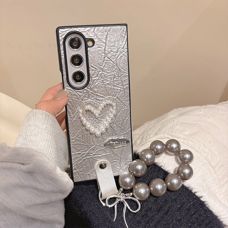 Leather Cover Protective , Silver , , for Samsung Galaxy Z Fold 6 for School Days - Image 1