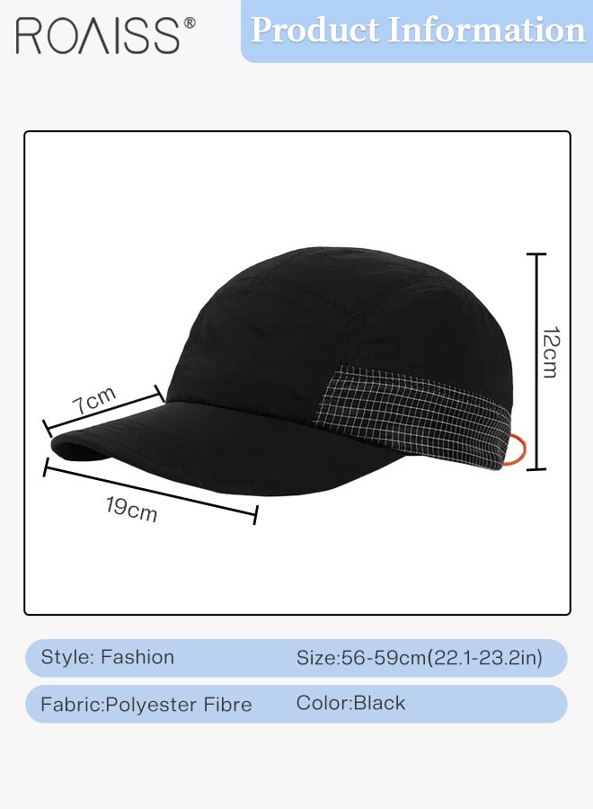 roaiss Men's and Women's Quick-drying sports Baseball Caps, Five-piece Flat Brim Waterproof Trucker Hat, Retro Adjustable Size Sun-visor Cap, Breathable Sun-proof Outdoor Hiking Camping Sun Hats - Image 2