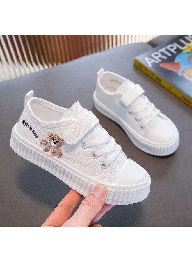 Korean Style Children's Canvas Shoes, Breathable Summer New Models, Fashionable Girls' Cloth Shoes, Boys' Sneakers With Soft Soles, Trendy Boys' Shoes