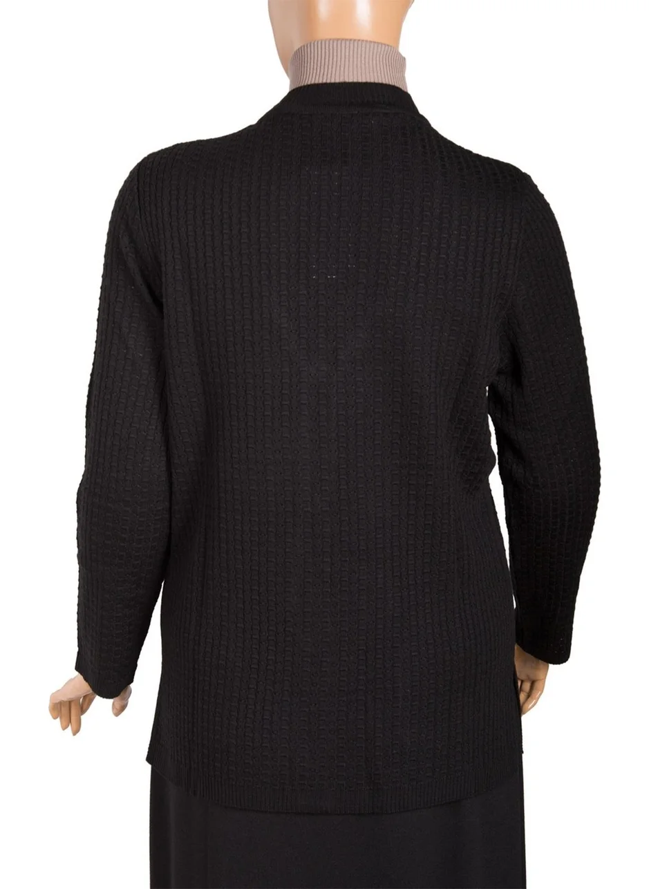 Hesna Armagan Knitwear Buttoned Black Jacket