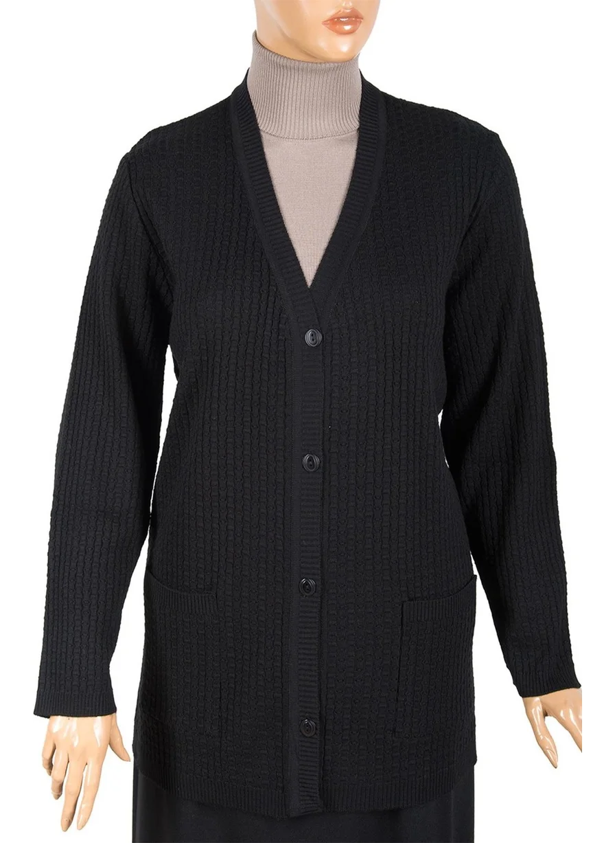 Hesna Armagan Knitwear Buttoned Black Jacket