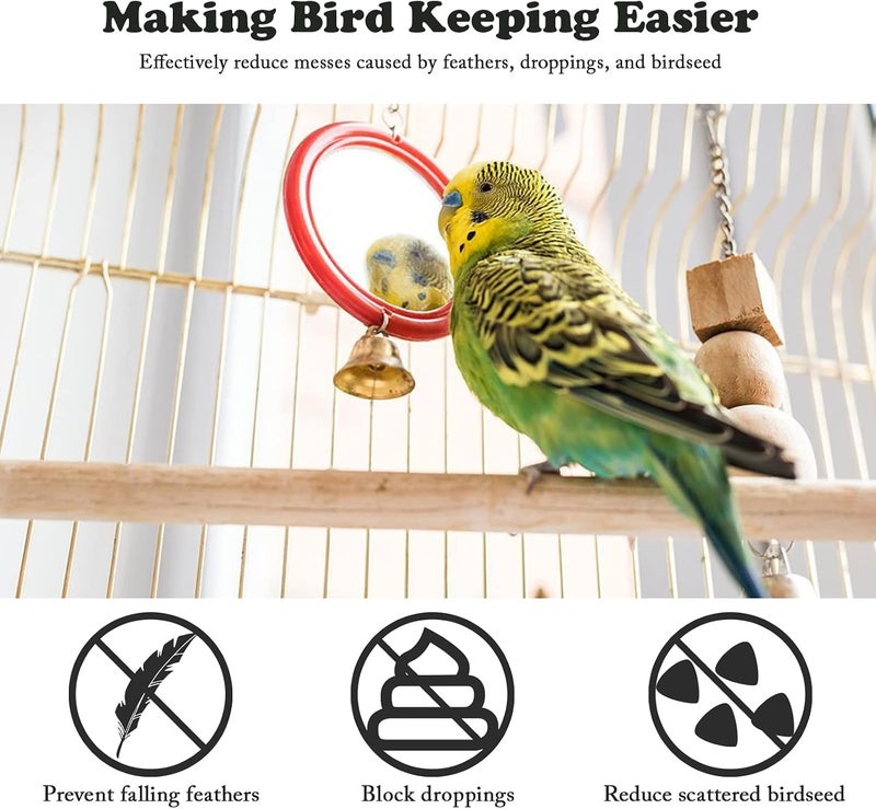 ZOCONE Bird Seed Guards & Catchers 100"×13" Stretchy Adjustable Drawstring Bird Cage Mesh Net Cover Cage Skirt (13"×100", White) - Image 5