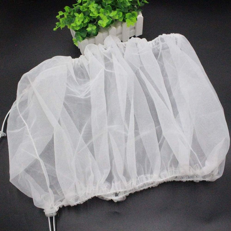 ZOCONE Bird Seed Guards & Catchers 100"×13" Stretchy Adjustable Drawstring Bird Cage Mesh Net Cover Cage Skirt (13"×100", White) - Image 3