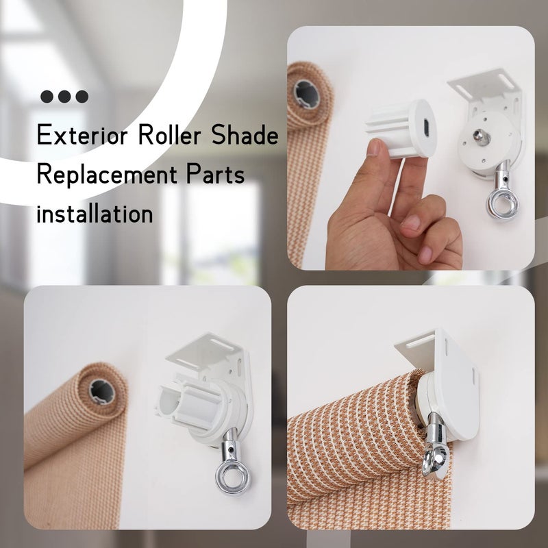 Lihopefe Lihopefe Shade Replacement Parts Mounting Brackets Upgrade to Metal Ring Compatible with Coolaroo Exterior Roller Shade(Cordless Bracket + 38 mm Clutch Plug)  - Image 4