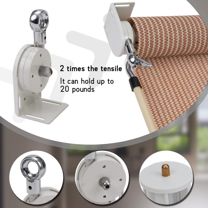 Lihopefe Lihopefe Shade Replacement Parts Mounting Brackets Upgrade to Metal Ring Compatible with Coolaroo Exterior Roller Shade(Cordless Bracket + 38 mm Clutch Plug)  - Image 5