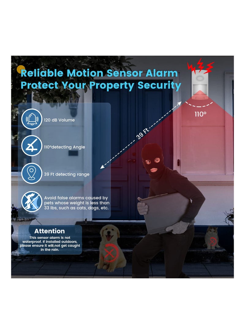 Upgraded Smart WiFi Motion Sensor Detector Alarm Indoor with Siren, Phone App, Alert History, Scheduled Working Times - Infrared Motion Sensor Alarm for Home Garage, Only Support WiFi 2.4G - Image 2