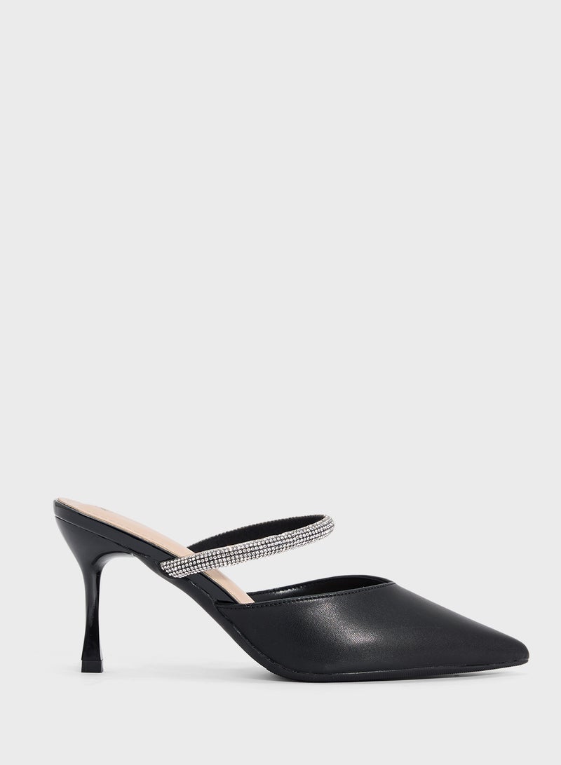 Ella Limited Edition Diamante Strap Heeled Mule  - Image 1