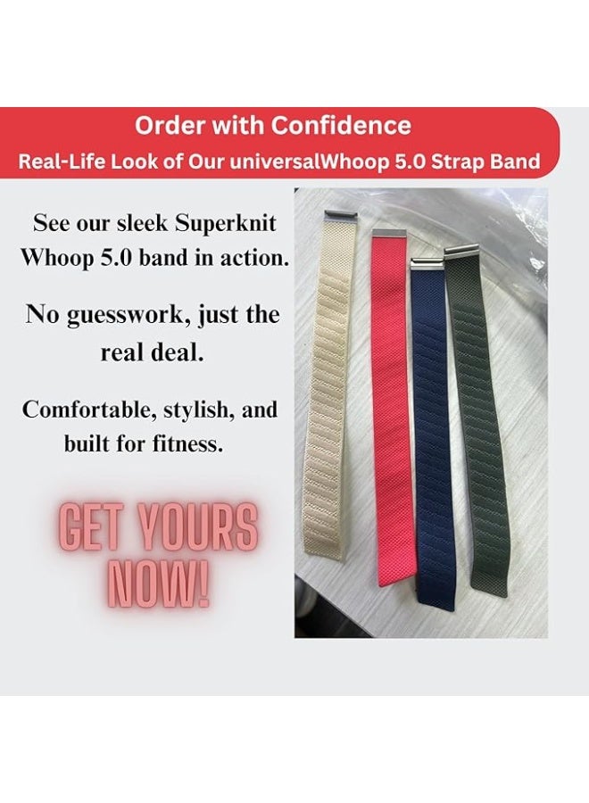 SPECTON SuperKnit Band Strap for WHOOP 5.0/MG, One, Peak, Life Devices – ECG Compatible Ultra-Soft, Adjustable & Stylish Band with U-Shape Silver Connector - Image 3