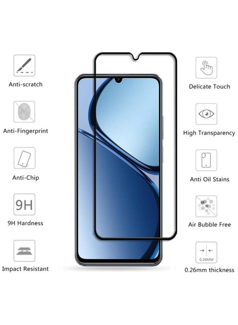 Fankalo [عبوتان] واقي شاشة لهاتف Realme C63 مصنوع من زجاج عالي النفاذية ومقاوم للخدش - Image 2