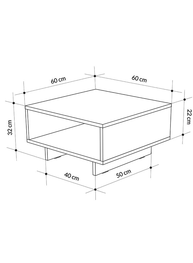 Mourah Home Hola Modern Square Coffee Table Centre Table For Living Room Office Industrial Sofa Table| For Small Spaces Living Room Bedroom|60X60X32Cm (Oak)- 2 Years Warranty - Image 5