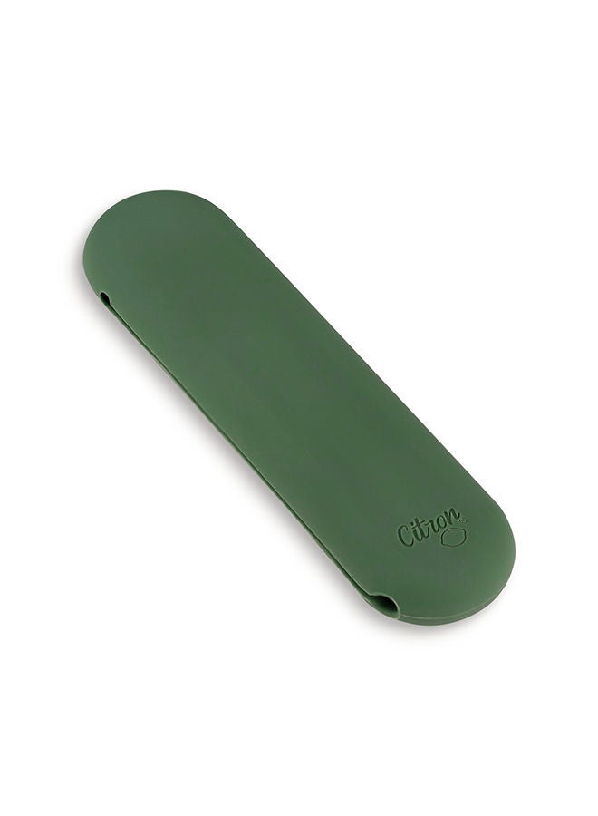 Citron Set of 4 Unbreakable Cutlery And Case, 100% Organic, Reusable, Biodegradable, Environment Friendly, And Unbreakable - Green/Cream - Image 3