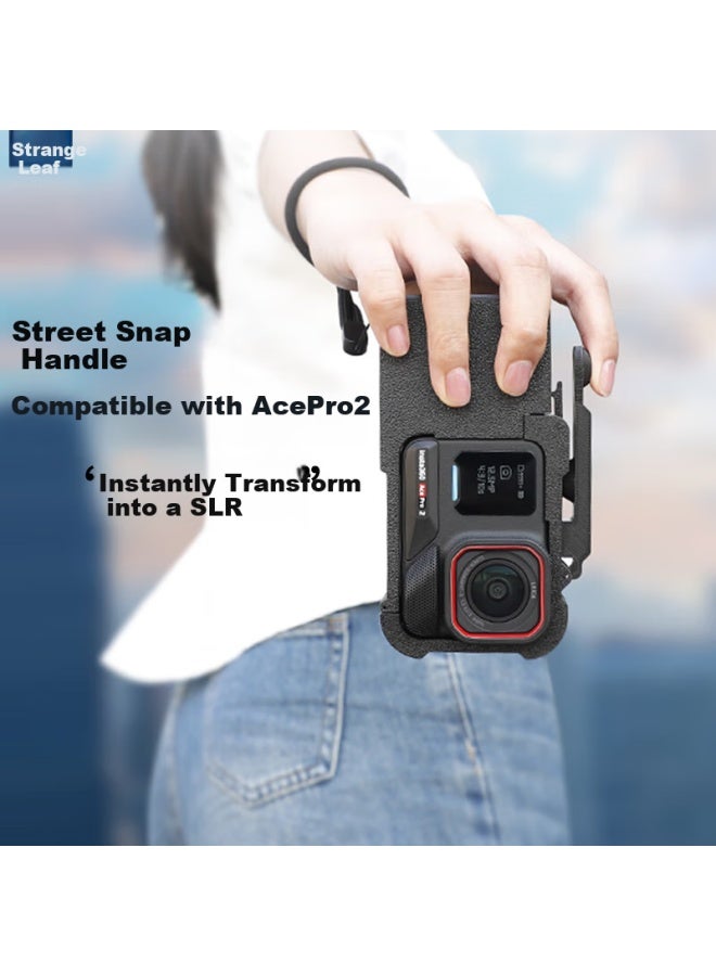 Odd Leaves Qiye Street Photography Kit Handle Stand, Suitable For Acepro2 Action Camera, Insta360 Ace Pro2 Accessories, Lanyard, Hand Strap, Street Photography Set, Rabbit Cage Shoulder Strap, Backpack Strap - Image 1