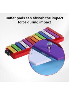 Thoraya 13 Notes Glockenspiel Xylophone Colorful Metal Keys Percussion Rhythm Handheld Musical Instrument with 2 Mallets Gift for Beginners Students  - Image 5