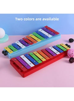Thoraya 13 Notes Glockenspiel Xylophone Colorful Metal Keys Percussion Rhythm Handheld Musical Instrument with 2 Mallets Gift for Beginners Students  - Image 3