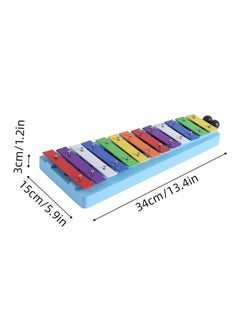 Thoraya 13 Notes Glockenspiel Xylophone Colorful Metal Keys Percussion Rhythm Handheld Musical Instrument with 2 Mallets Gift for Beginners Students  - Image 2