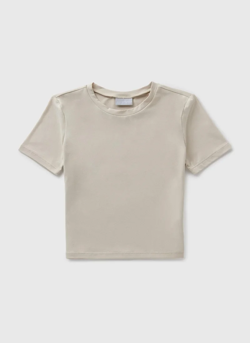 Matalan Girls Cream Soft Touch T-Shirt