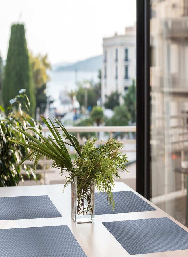 إيلاستبرو مجموعة مفارش طعام ElastPro مكونة من 6 قطع، مقاومة للحرارة، مقاومة للبقع، قابلة للغسل، مناسبة لطاولة الطعام والثلاجة (نمط قطري، رمادي معدني). - Image 3