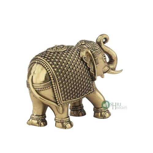 INDICAST Brass 2" Elephant Statue 2 pcs Set Decorative Showpiece Figurines for Home Office & Gift Article | Perfect for Home Dcor & Good Luck (Weight- 80gm) - Image 4