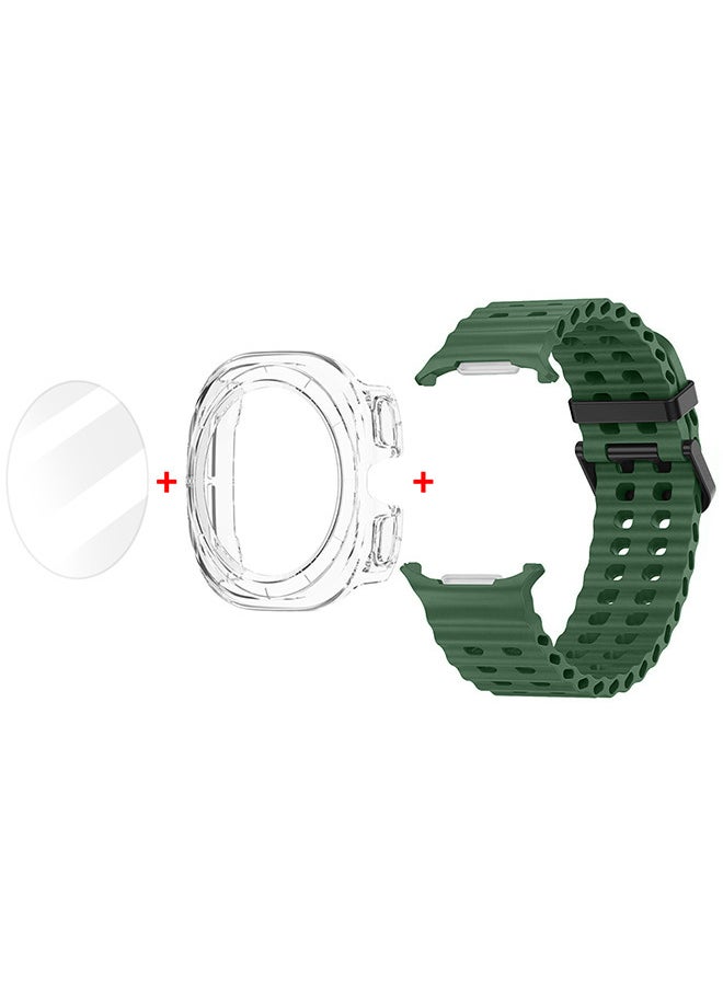 CATANES (for Samsung Galaxy Watch 7 Ultra) 3 Packs Silicone Band, Case and Screen Protector, Soft Ocean Silicone Sport Strap Replacement Accessory  - Image 3