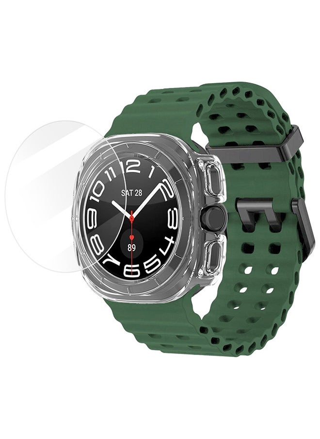CATANES (for Samsung Galaxy Watch 7 Ultra) 3 Packs Silicone Band, Case and Screen Protector, Soft Ocean Silicone Sport Strap Replacement Accessory  - Image 2