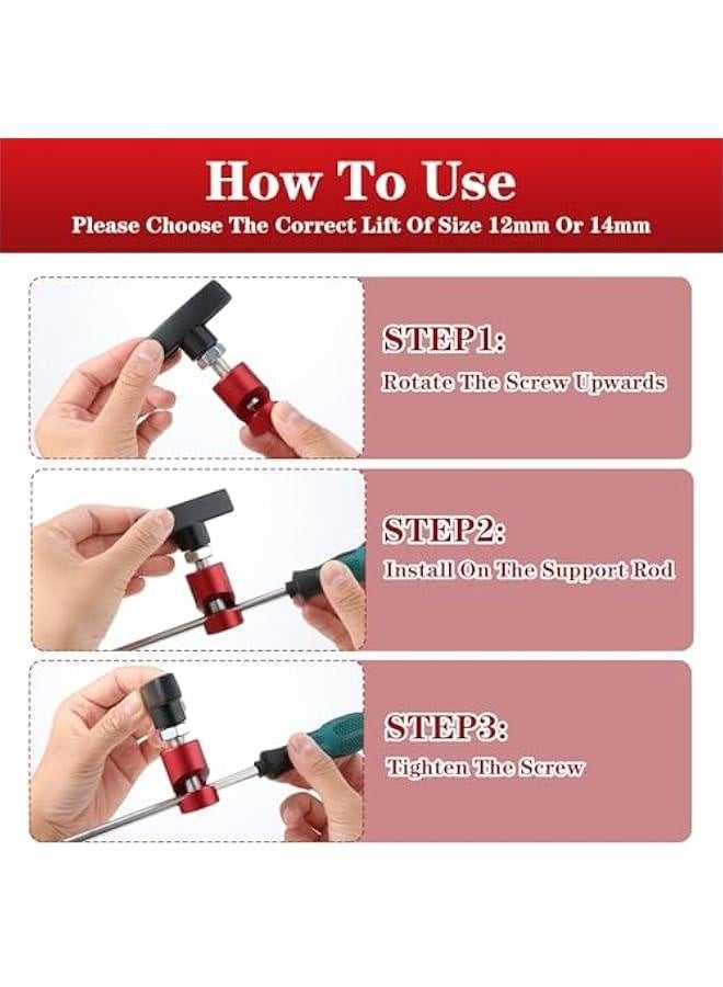 Generic 2Pcs Car Hood Prop Rods, Lift Engine Support Bar Clamp Hood Strut Fixing Clamps Stay Holder Anti-Slip Anti-Pinch Device Stopper Retainer Tool Hood Stay Holder Work for Tailgate Hatch Car Trunk  - Image 4