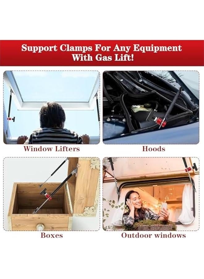 Generic 2Pcs Car Hood Prop Rods, Lift Engine Support Bar Clamp Hood Strut Fixing Clamps Stay Holder Anti-Slip Anti-Pinch Device Stopper Retainer Tool Hood Stay Holder Work for Tailgate Hatch Car Trunk  - Image 5