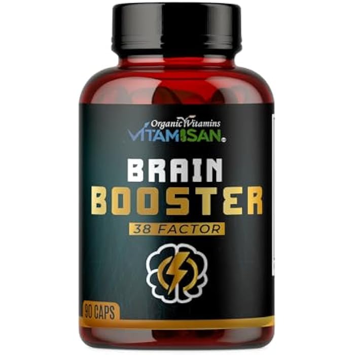 Vitamisan Brain Booster 38 Factor | Premium Herbal & Vitamin Blend for Focus, Clarity & Cognitive Support | Adaptogen & Mushroom Complex with Vitamin B3 | Daily Mental Performance Formula – 90 Capsules - Image 1