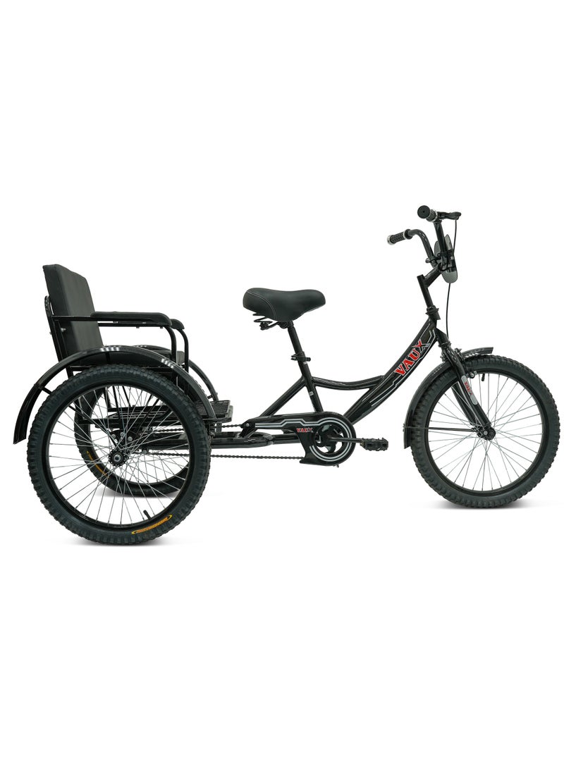 Vaux 20-Inch Sofa Tricycle – Sofa Comfortable Seat Design,Single Speed,Strong Steel Frame, Adjustable Seat, Chain Cover, 100% Assembled - Black - Image 1