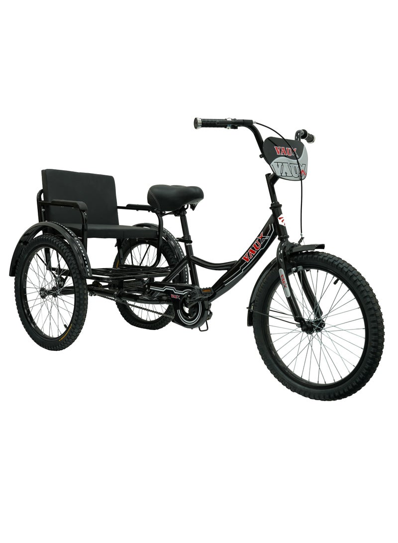 Vaux 20-Inch Sofa Tricycle – Sofa Comfortable Seat Design,Single Speed,Strong Steel Frame, Adjustable Seat, Chain Cover, 100% Assembled - Black - Image 2
