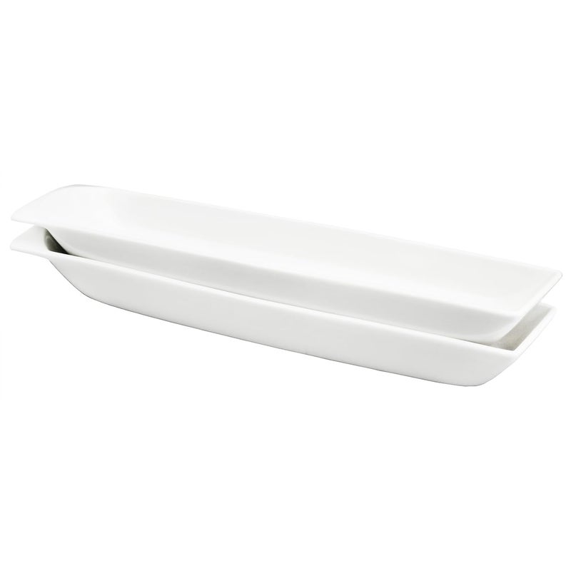 Creativity Home Ceramics Olive Plate Cheeses Plate, Olive Cookies Tray - Large, Chip Resistant, White Porcelain Olive Canoe, Dishwasher Safe, For Snacks, Appetizers 14 Inch - Image 1
