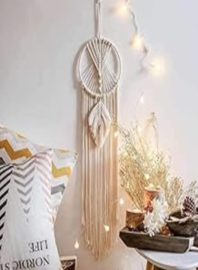 Aotoer Large Dream Catcher Boho Macrame Dreamcatcher Cotton Woven Macrame Wall Hanging for Wedding Decoration, Present for Valentines Anniversary Day Birthday or Classmates