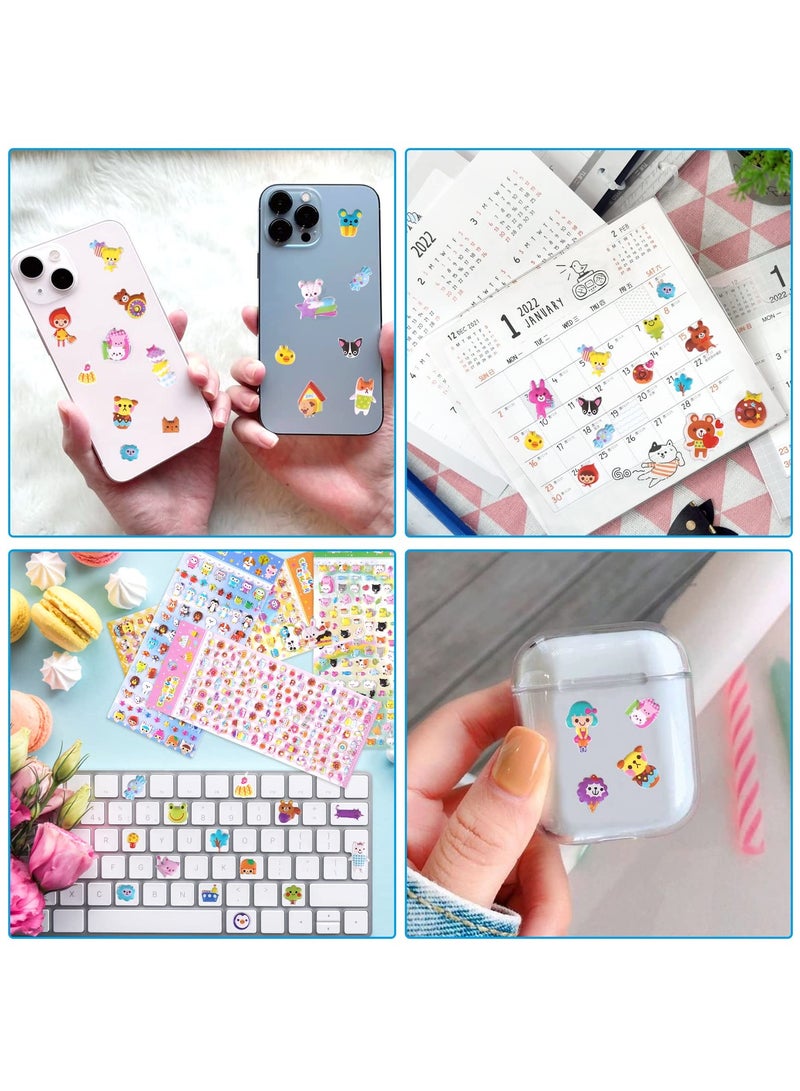 SYOSI Puffy 3D Small Tiny Stickers Including Mini Cartoon Animals Cat Rabbit Dog Bunny Food Donuts Hearts Star and More for Scrapbook Planner Phone Case Decorations,Rewards and DIY Crafts,8 Sheets. - Image 4
