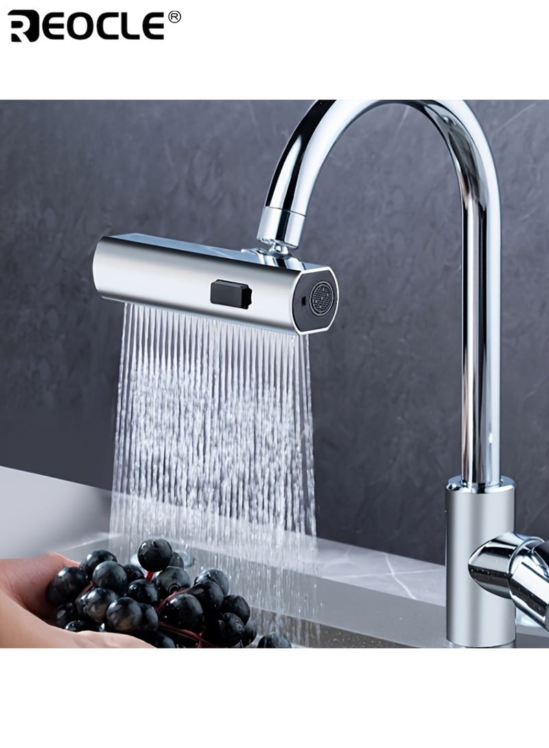 REOCLE Modern 3-in-1 Kitchen Faucet with 360° Rotating Waterfall Spray 3 Flow Mode Water-Saving Aerator & Pressure Boosting Extension for RV and Home Kitchen Sink - Image 2