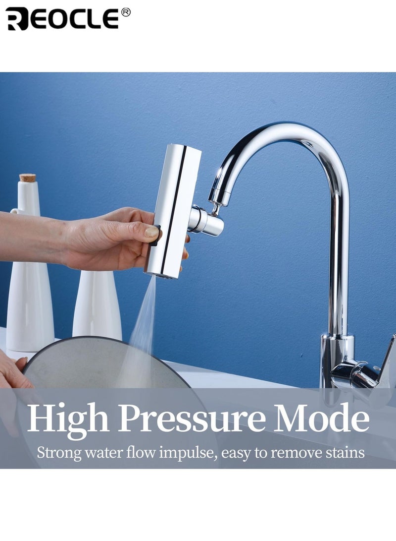 REOCLE Modern 3-in-1 Kitchen Faucet with 360° Rotating Waterfall Spray 3 Flow Mode Water-Saving Aerator & Pressure Boosting Extension for RV and Home Kitchen Sink - Image 4
