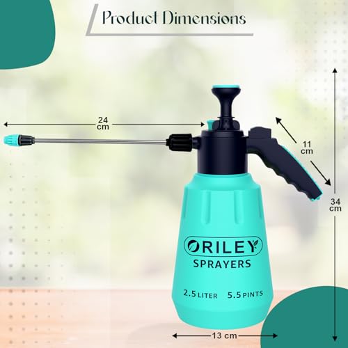 ORILEY 2.5L Pressure Spray Pump with Manual Handheld Nozzle & Lance Garden Sprayer Cleaning and Watering Can Gardening Bottles for Home Lawn Plant (Random, Pack of 1) - Image 3