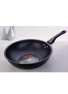 Wilson Aluminum Wok Pan 30 x 9 cm with Marble Coating and Induction Bottom  - Image 1