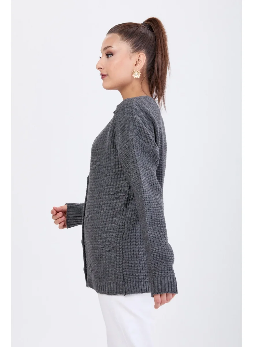 Tofisa 24145-ANTHRACITE Knitwear Cardigan