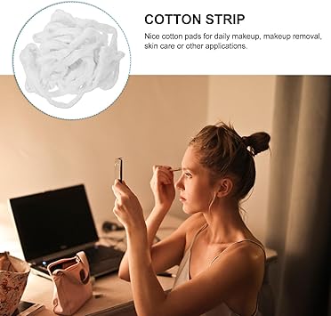 FOMIYES Disposable Cotton Balls and Strips for Makeup Hairdressing Skin Care and Makeup Removal Lightweight and Portable Cotton Pads 200g - Image 4