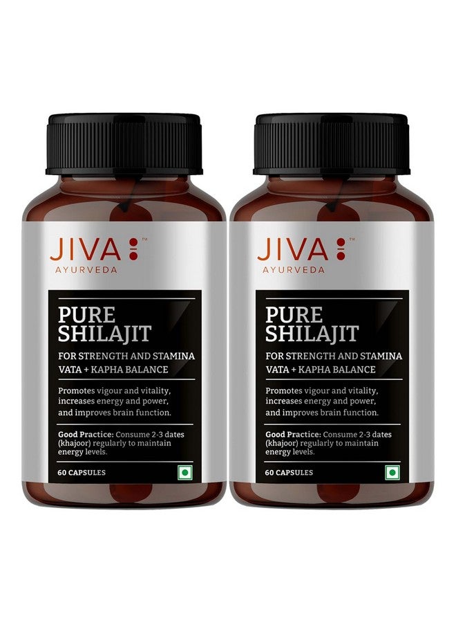 Jiva Pure Shilajit 100% Pure & Natural 60 Capsules (Pack of 2) - Image 1