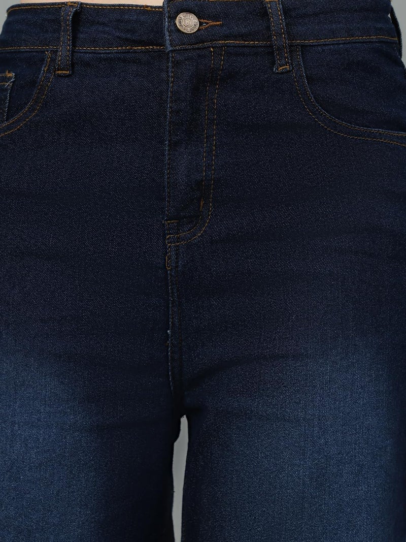KOTTY Womens Solid High Rise Cotton Lycra Blend Relaxed Fit Jeans - Image 5