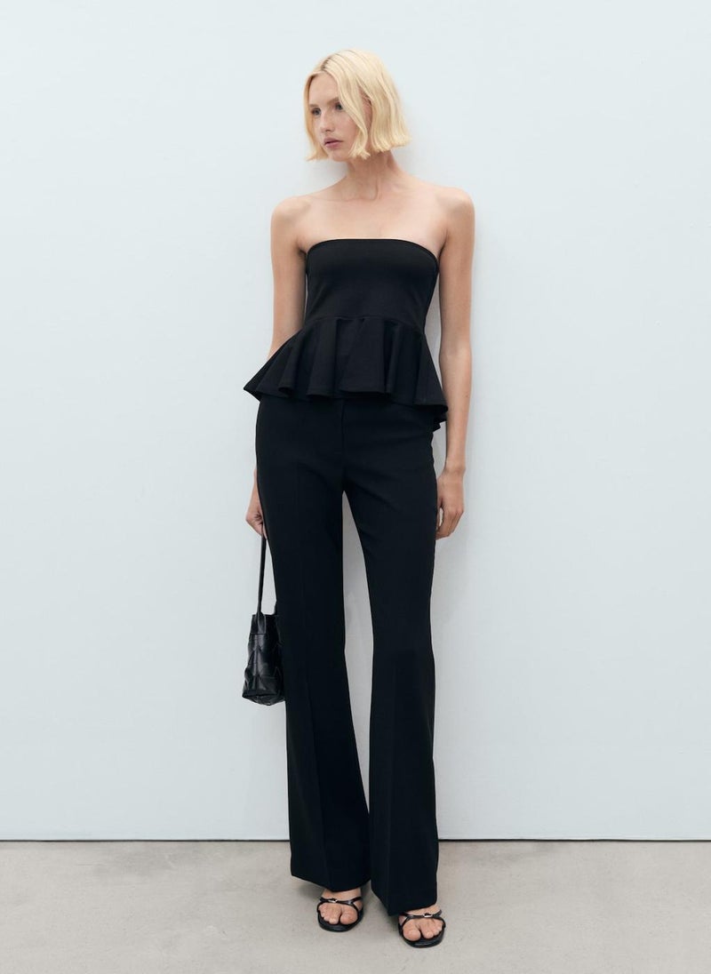 MANGO Strapless Peplum Top  - Image 5