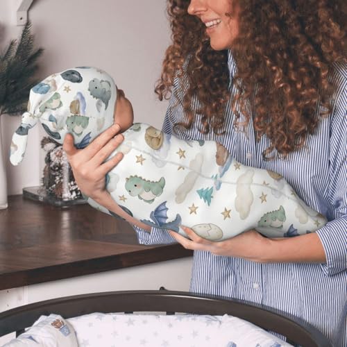 Qwalnely Dragon Swaddle Blanket with Hat for Baby, Swaddling Dragon Theme Baby Stuff - Image 2