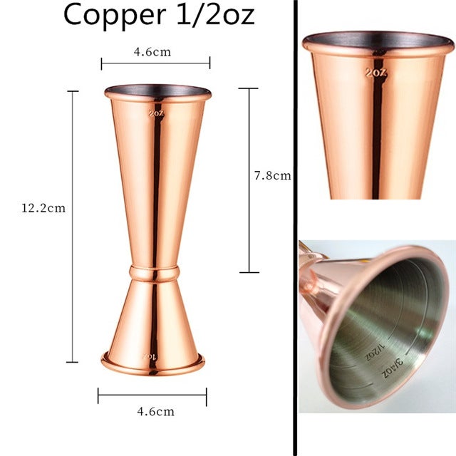 Indian Style Jigger Ounce Cup 30/60 Cocktail MeasuringCrimped measuring cup 30/60ml rose gold Crimped measuring cup 30/60ml rose gold 