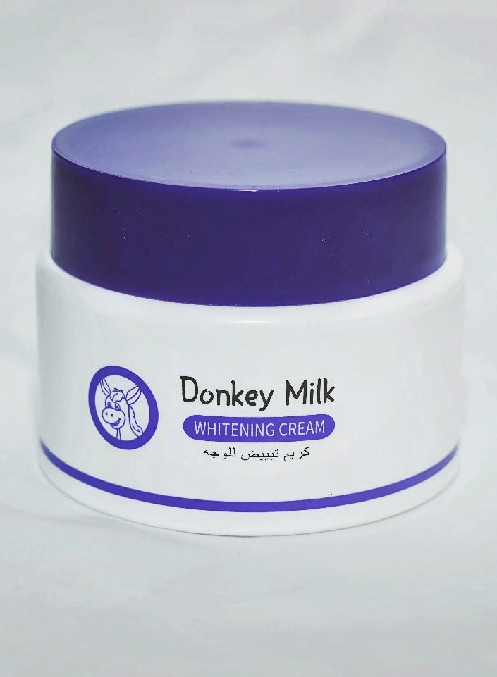 evvoli كريم وجه حليب الحمير لتفتيح البشرة، مرطب مغذي للبشرة، يصلح مرطب الوجه لترطيب وتنعيم البشرة الجافة، يشد ويضيء البشرة، كريم نهاري وليلية لجمال الفتيات والنساء للعناية اليومية بالبشرة، كريم وجه حليب 100 مل - Image 1