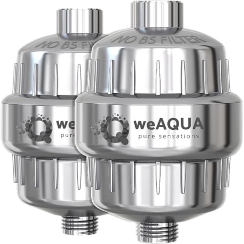 WEAQUA Heavy Duty NO BS Shower Filter Family Pack 2 QTY  99 REMOVAL Shower Head Filter for Hard Water Chlorine Heavy Metals Fluoride Microlife Organics  Much More