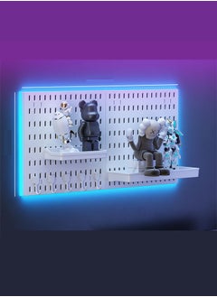 ماركة غير محددة مجموعة Pegboard وملحقاتها 2 لوحة Pegboard منظم الحائط والتخزين للمكتب والمنزل ومكتب الألعاب ومنظم الحائط وعرض Pegboard مجموعة لوحة Pegboard البيضاء  - Image 1